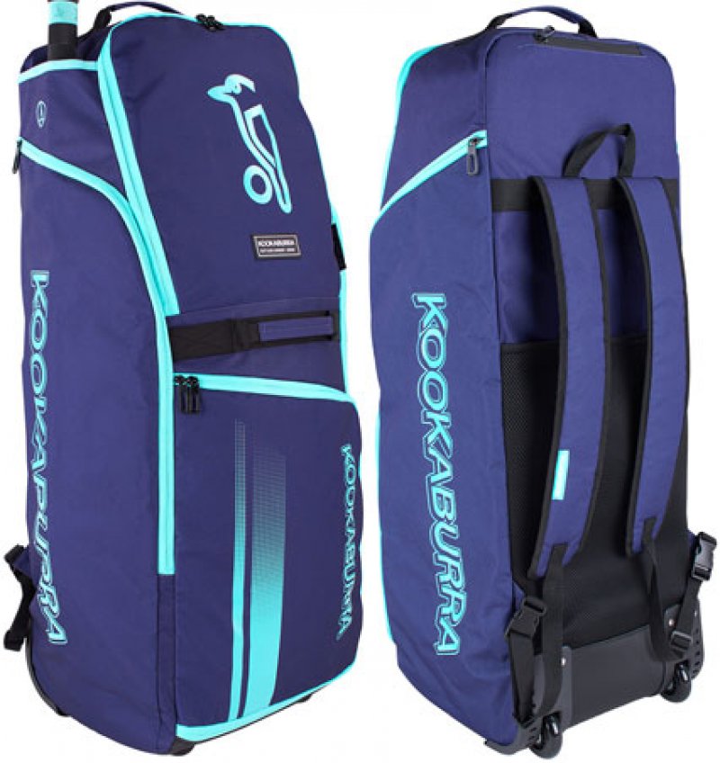 Kookaburra WD4000 Wheelie Duffle Bag (Navy/Aqua)