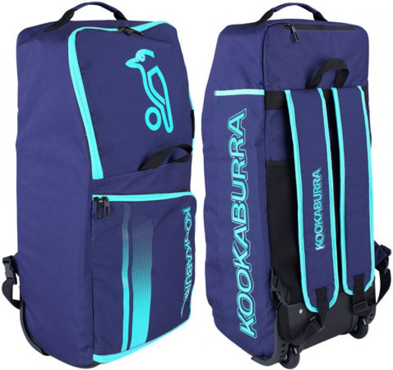 Kookaburra WD6000 Wheelie Duffle Bag (Navy/Aqua)