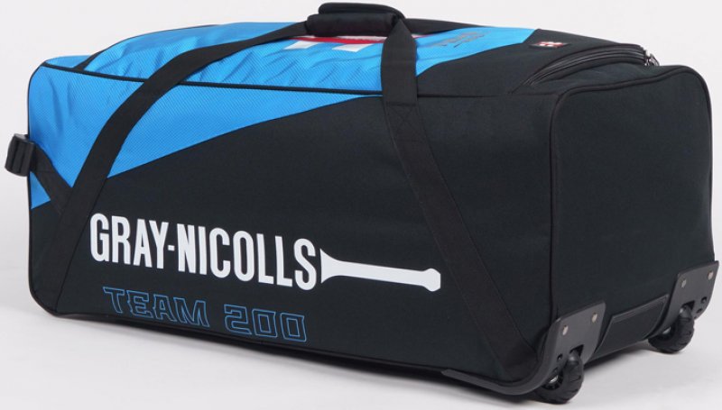 Gray Nicolls Team 200 (Black/Cyan) Wheelie Bag