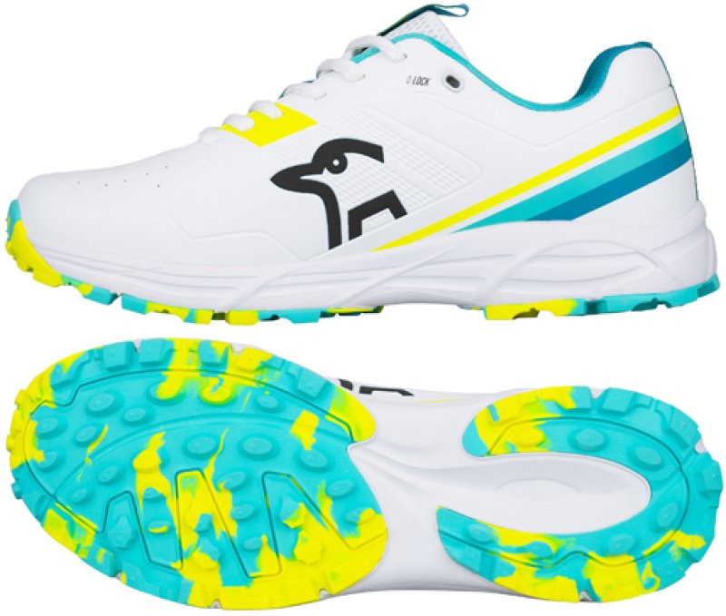 Kookaburra KC 3.0 (White/Aqua/Yellow) Rubber Cricket Shoes